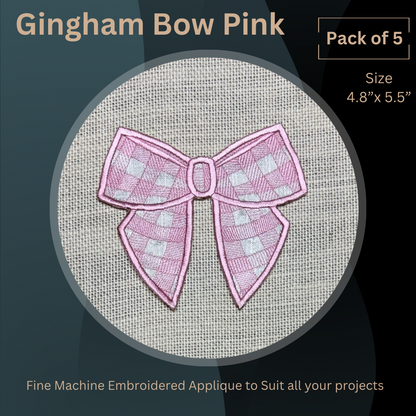 Gingham Bow Pink
