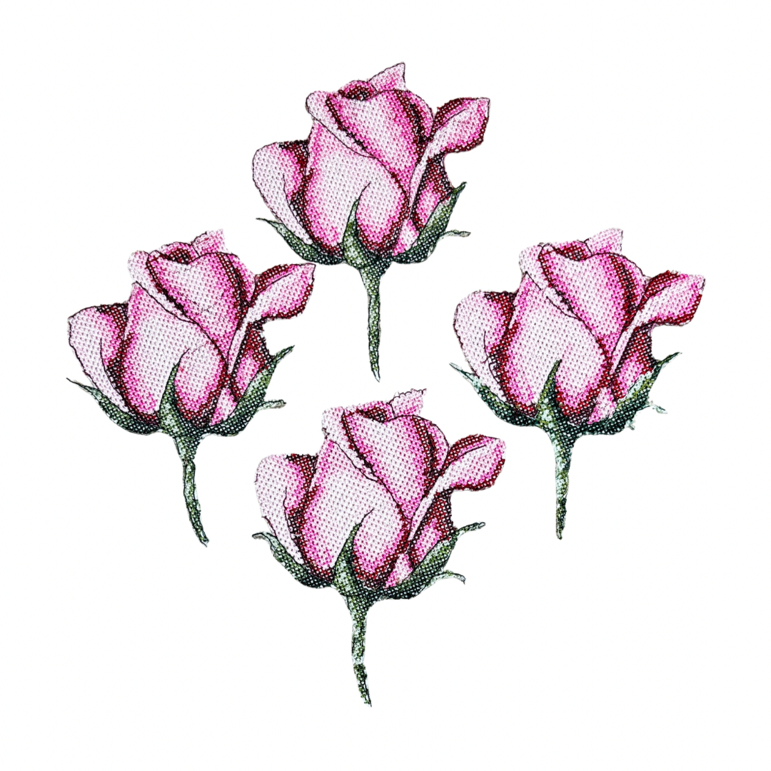 Cross Stitch Rose Pink 2