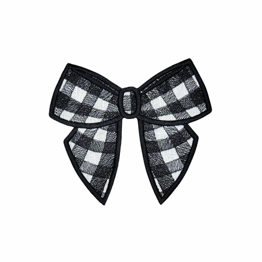 Gingham Bow Black