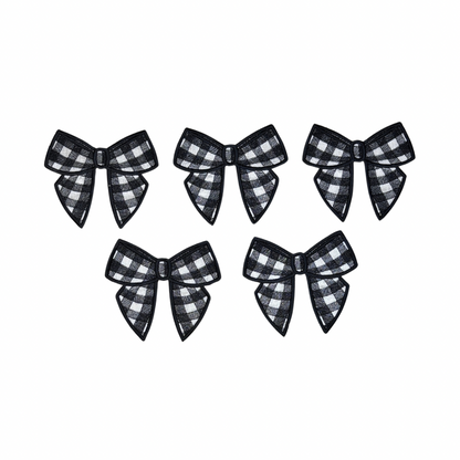 Gingham Bow Black