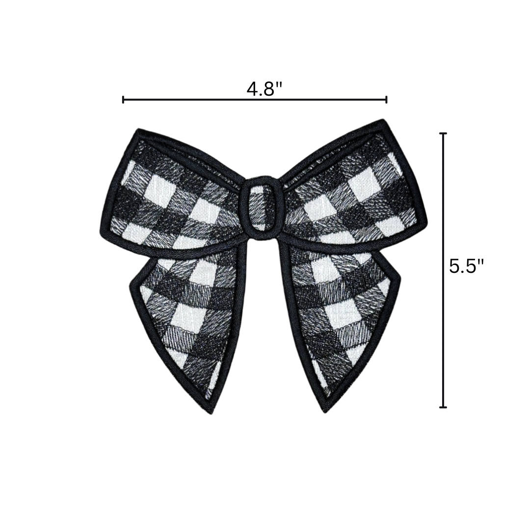 Gingham Bow Black